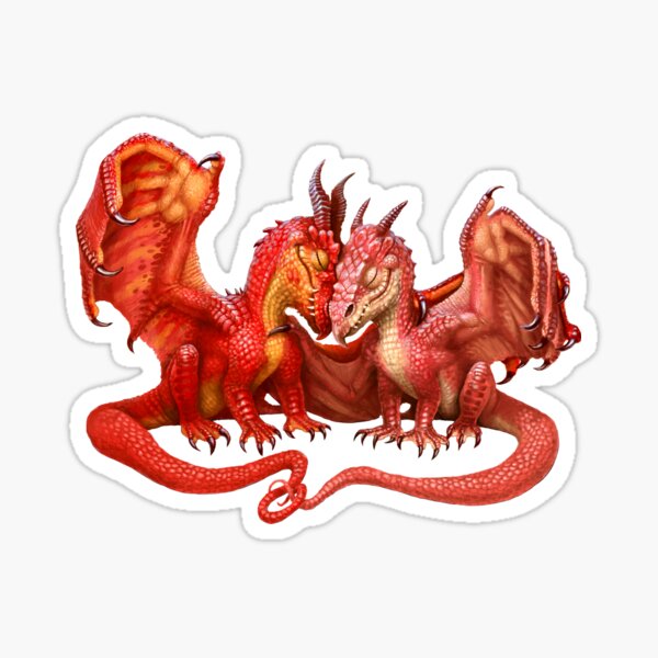 Valentines Dragons- Together Sticker