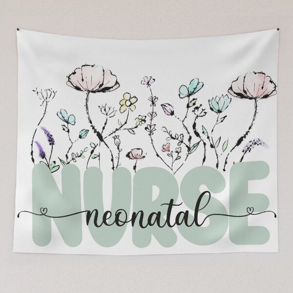 Item preview, Watercolor Botanical Wild Flowers Neonatal Nurse designed and sold by CharlieCreates.