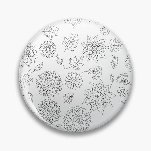 Item preview, Floral chaos coloring page pattern designed and sold by Anna Grunduls.