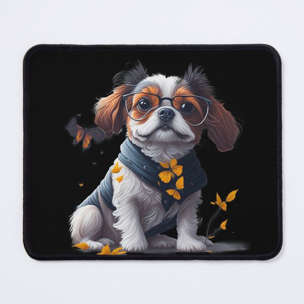 Artikelvorschau, Pawsome Style: Modischer Hund mit Brille und Schmetterlingsanhänger entworfen und verkauft von hudaG.