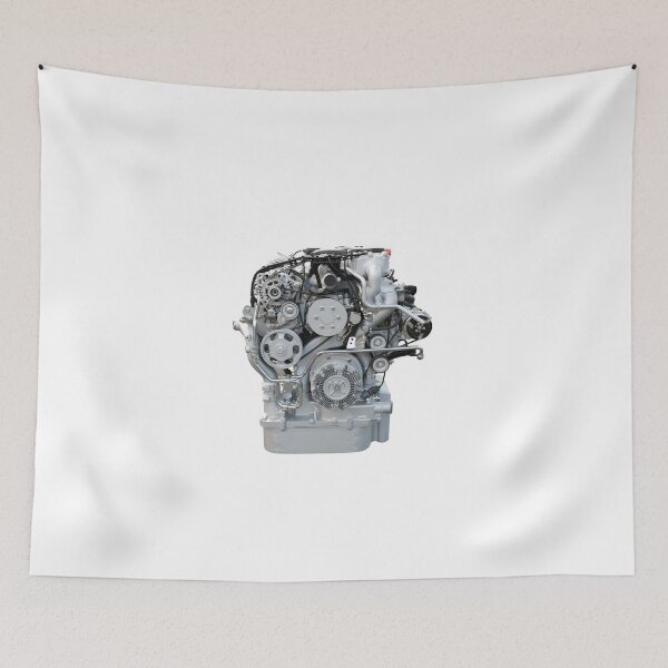 Item preview, Front view of heavy truck engine isolated on white designed and sold by goceris.