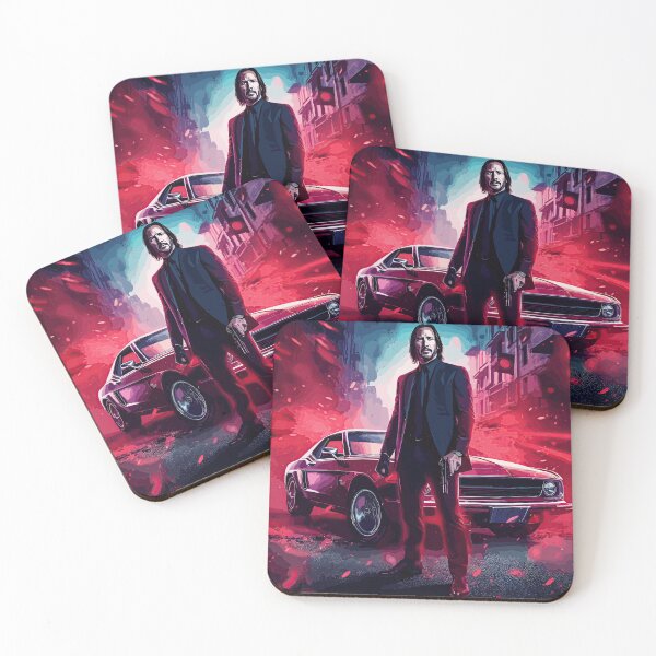 Item preview, John Wick: Ford Mustang Mach 1 movie poster designed and sold by justredbubble1.