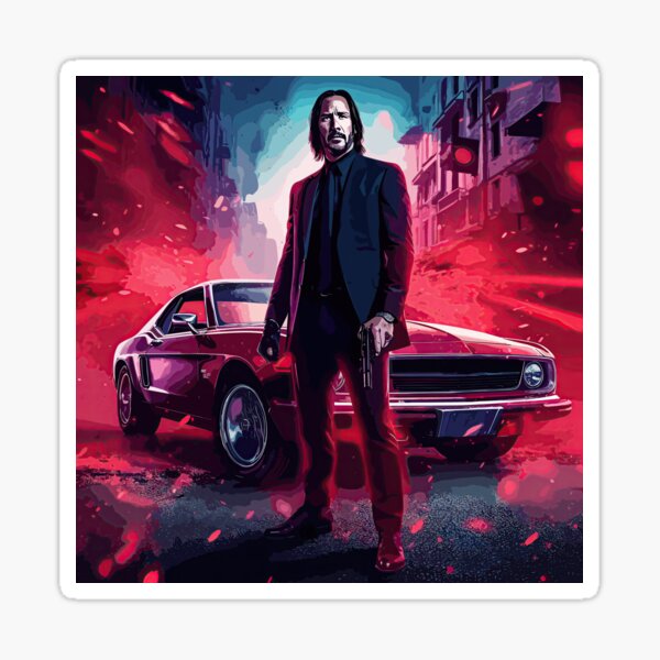 Affiche du film John Wick : Ford Mustang Mach 1 Sticker