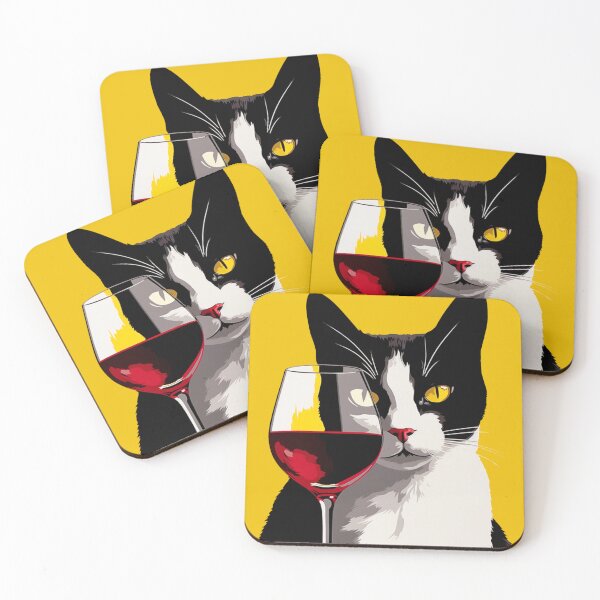 Item preview, WINE CAT YELLOW designed and sold by PinkPinkArts.