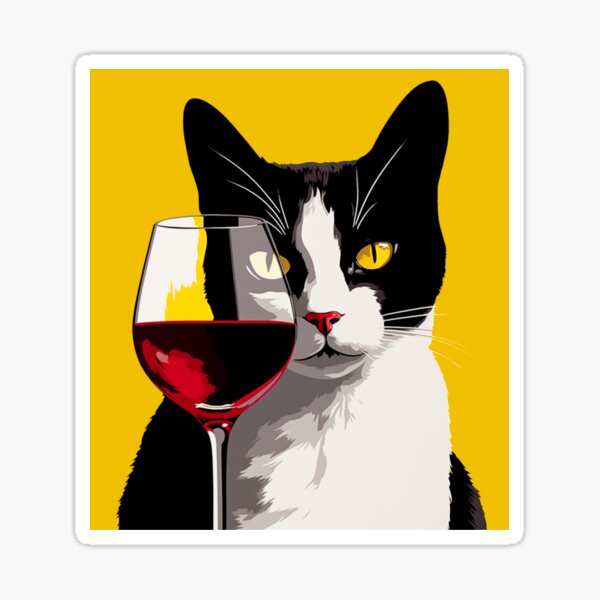 Artikel-Vorschau von WEINKATZE GELB, designt und verkauft von PinkPinkArts.