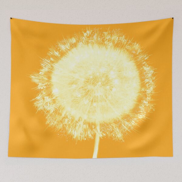 Item preview, Sunny Yellow Floral Dandelion Digital Collage Painting Cyanotpye Photograph Art Nature Print designed and sold by ARTbyABACCUS.