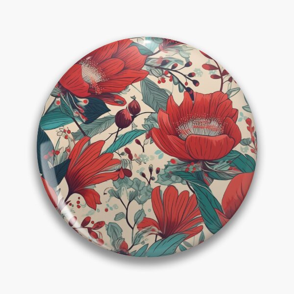 Item preview, Red floral pattern  designed and sold by florallover444.