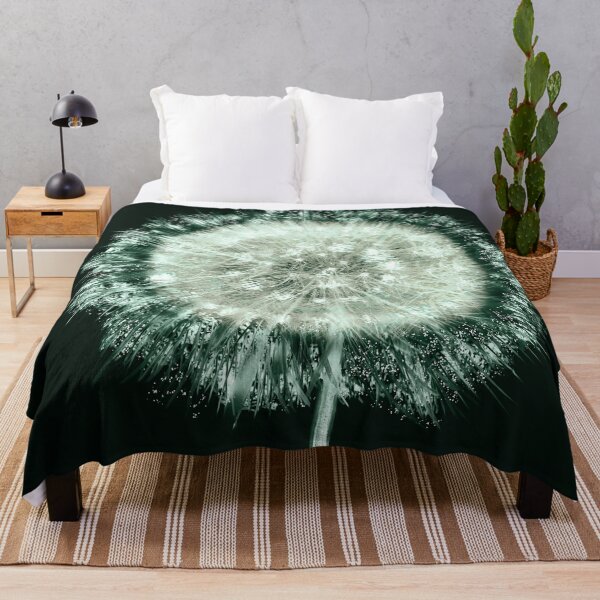 Item preview, Emerald Green Floral Dandelion Digital Collage Painting Cyanotpye Photograph Art Nature Print designed and sold by ARTbyABACCUS.