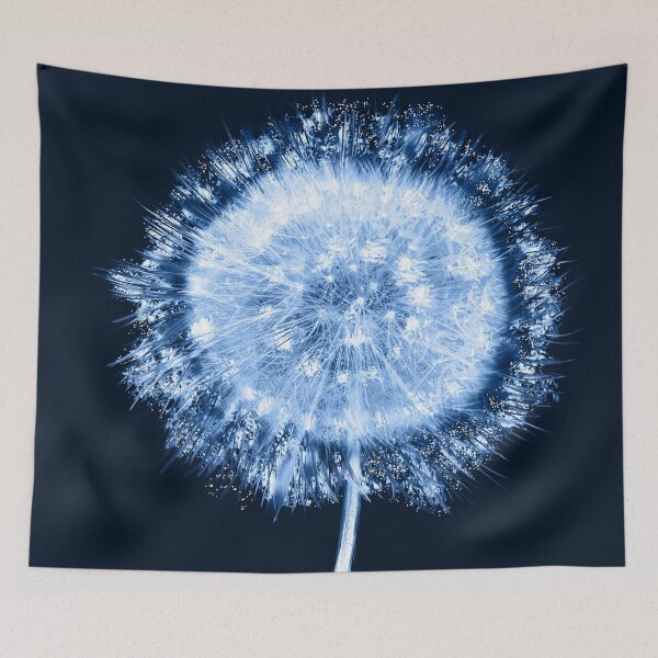 Aperçu de l'œuvre Bleu marine Pissenlit Floral Collage numérique Peinture Cyanotpye Photographie Art Nature Print créée et vendue par ARTbyABACCUS.