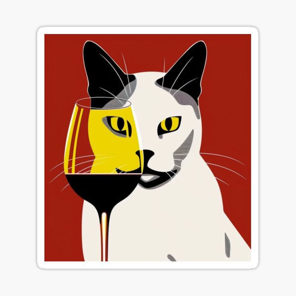 Artikel-Vorschau von WEIN KATZE ROT, designt und verkauft von PinkPinkArts.