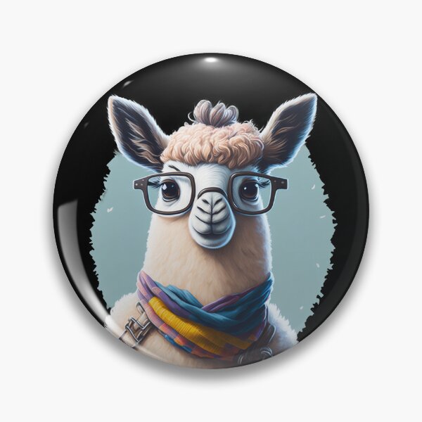 Artikelvorschau, Modischer pelziger Freund: Lama mit Brille, trendigem Schal und floralen Details entworfen und verkauft von hudaG.