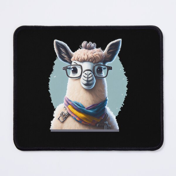 Artikelvorschau, Modischer pelziger Freund: Lama mit Brille, trendigem Schal und floralen Details entworfen und verkauft von hudaG.