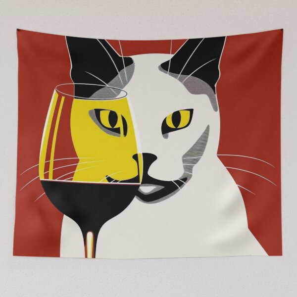 Item preview, WINE CAT RED designed and sold by PinkPinkArts.