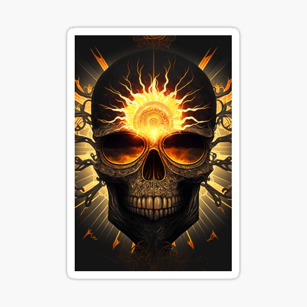 Enlightened Skull: Illuminating wisdom through the shadows Sticker