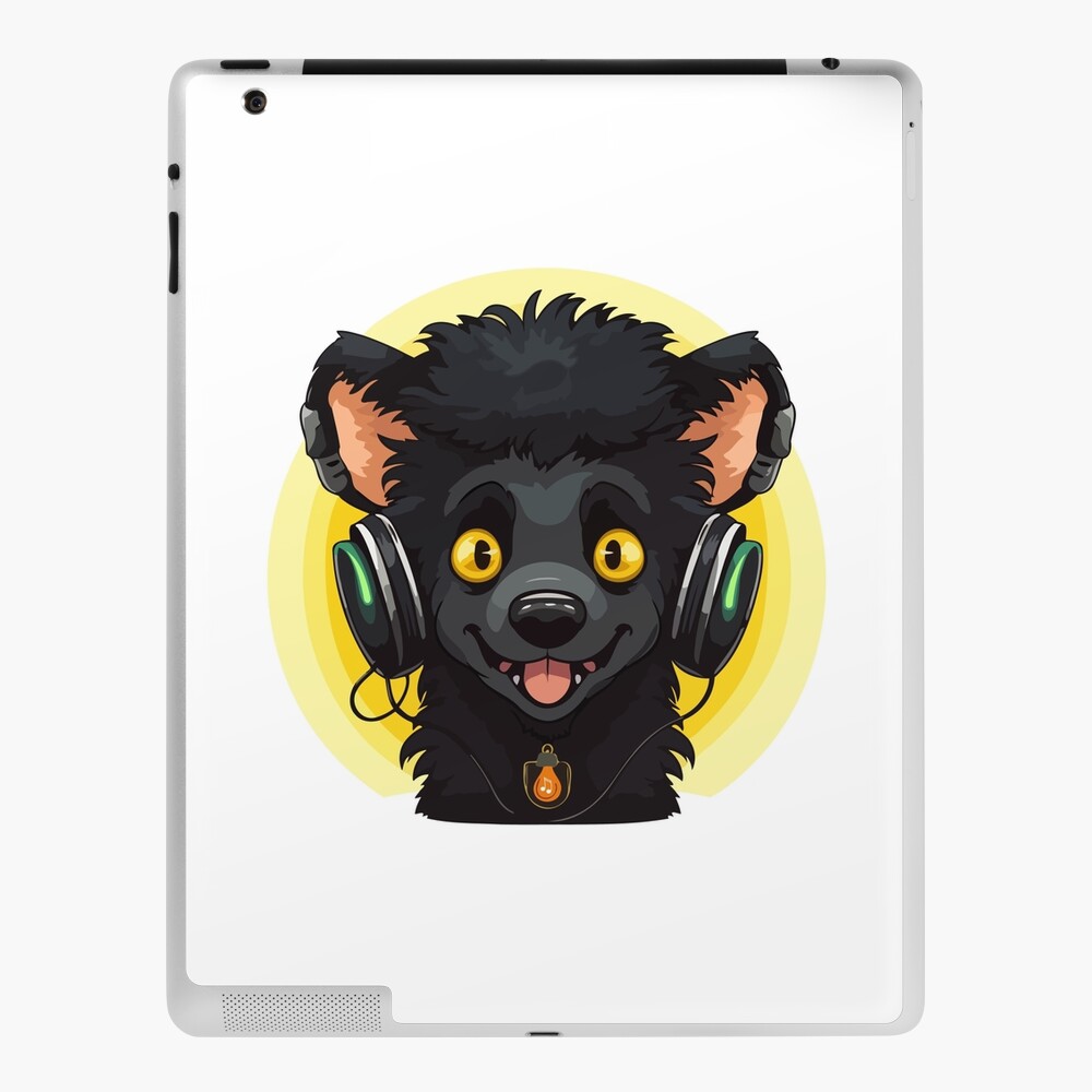 Cute Dog Wearing A Pair Of Headphones And Listening To Music, Cute Puppy  Design, Cute Dog Lover  iPad Case & Skin for Sale by loonenzer