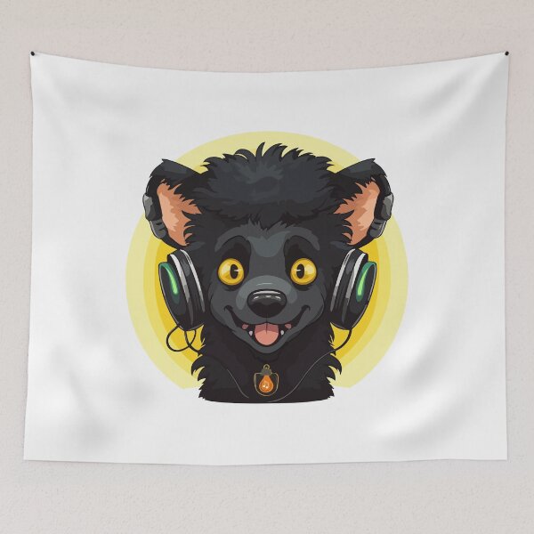 Item preview, Headphone-Clad Dog Enjoys Music designed and sold by Artwyz.
