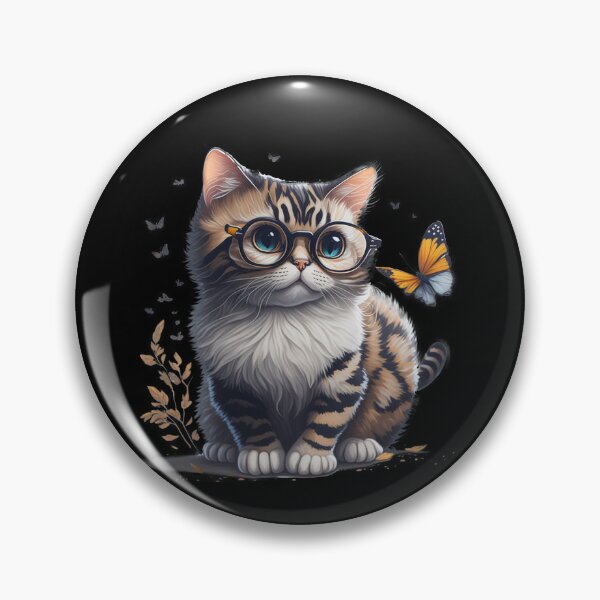 Artikelvorschau, Modischer pelziger Freund: Katze mit Brille und trendigem Stil in einem warmen und verspielten Design entworfen und verkauft von hudaG.