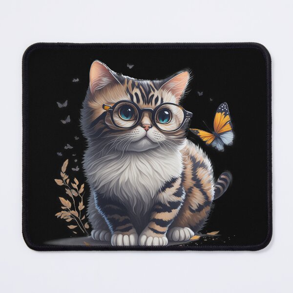 Artikelvorschau, Modischer pelziger Freund: Katze mit Brille und trendigem Stil in einem warmen und verspielten Design entworfen und verkauft von hudaG.