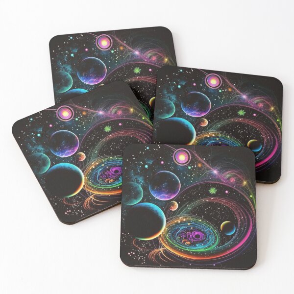 Item preview, Neon-inspired design of a colorful abstract galaxy designed and sold by iDezine GD.