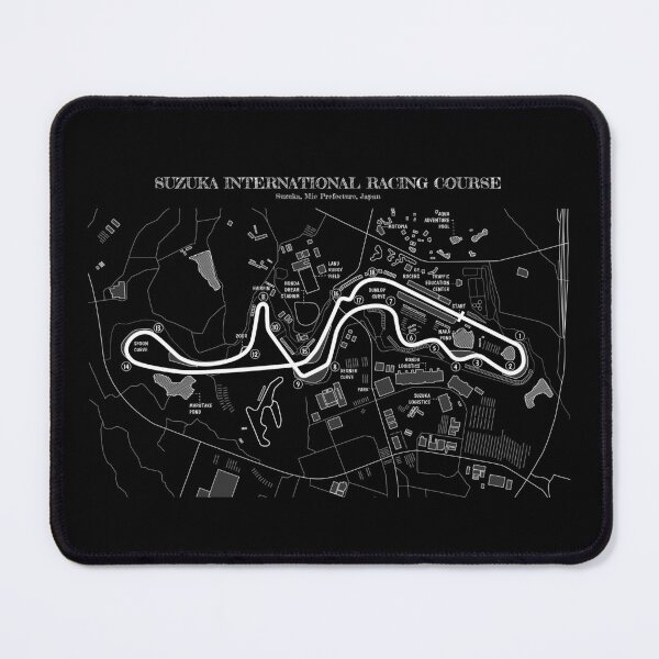 Artikelvorschau, Suzuka International Racing Course (White Stencil - No Background) entworfen und verkauft von BGALAXY.
