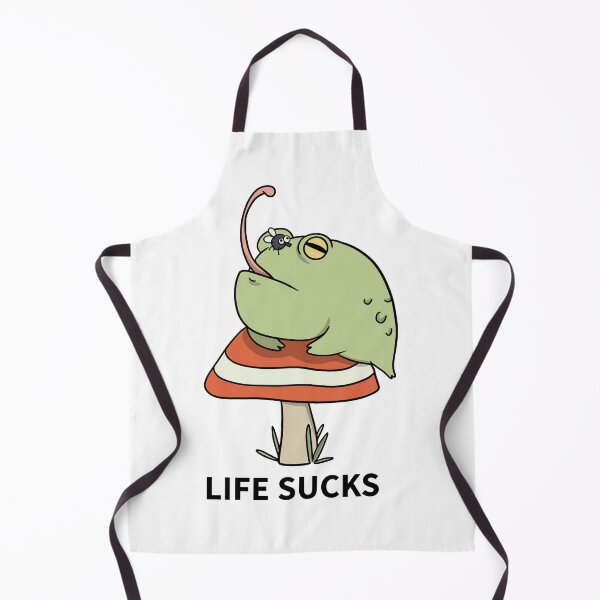 Item preview, Life sucks - fly eating Lazy Frog  - cute, simple & irresistible  Frog doodle T-shirts designed and sold by Barha.