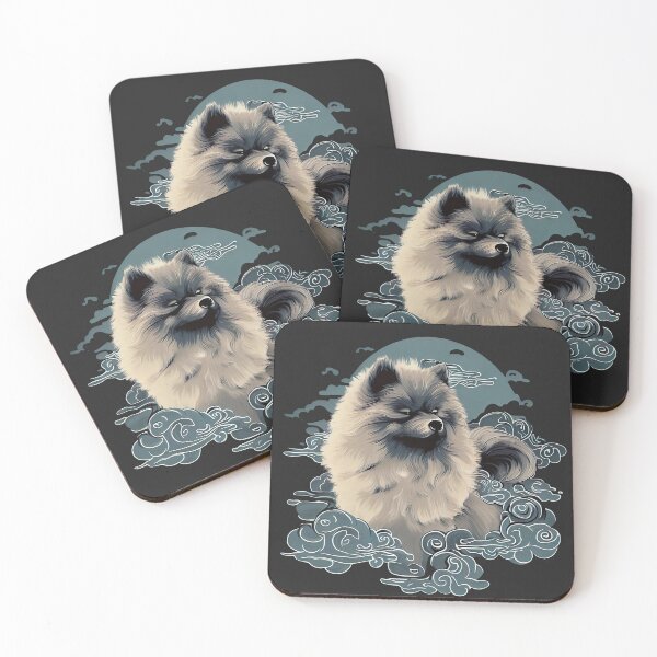 Item preview, Keeshond in Ukiyo-e Art of Serenity in the Clouds  - Dogs Portrait designed and sold by Woof-n-Wear.