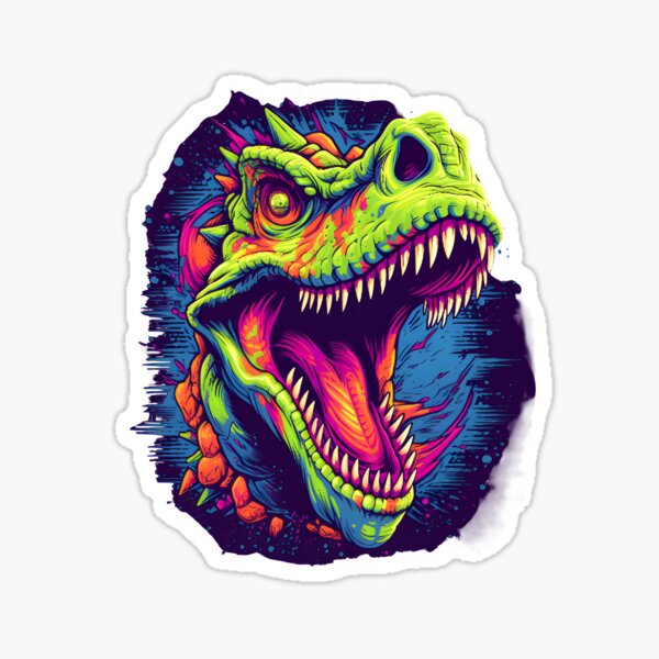 Vibrant Monstrous Dinosaur Sticker