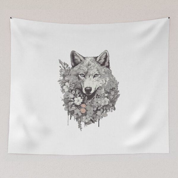 Item preview, Floral Illustration - Trash Polka Inspired - Grey Wolf designed and sold by brindled.