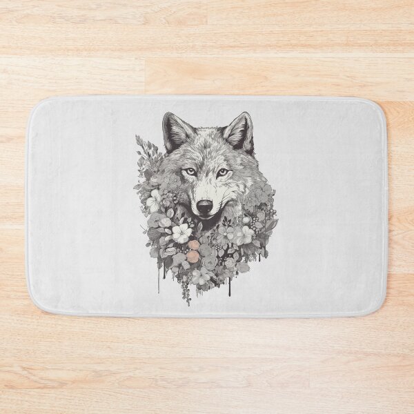 Item preview, Floral Illustration - Trash Polka Inspired - Grey Wolf designed and sold by brindled.