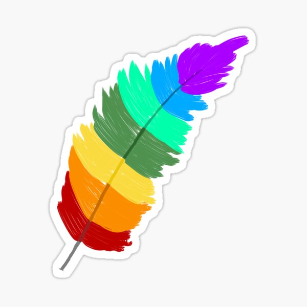 Rainbow Feather sticker  Sticker
