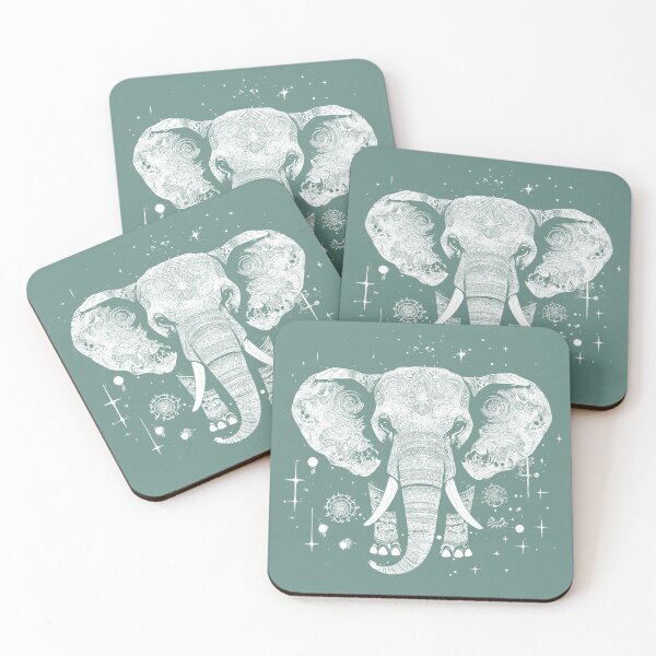 Item preview, Vintage Green Stamped Elephant designed and sold by Happy Mood Design.