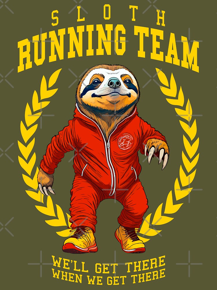 sloth running club t shirt