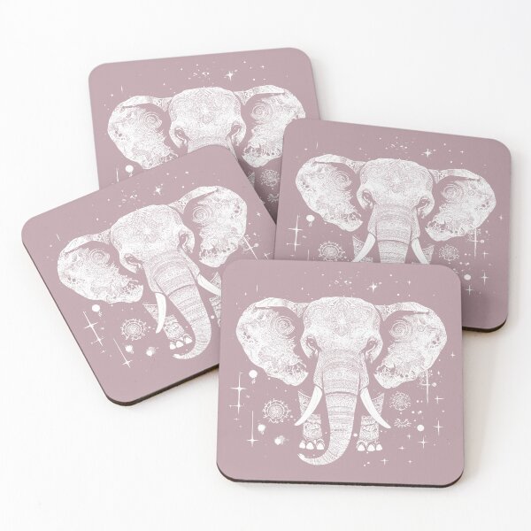 Item preview, Vintage Pink Stamped Elephant designed and sold by Happy Mood Design.