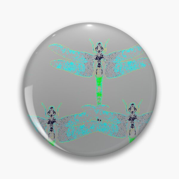 Item preview, BLUE-GREEN TRANSPARENT DRAGONFLIES GREY ART designed and sold by sharlesart.