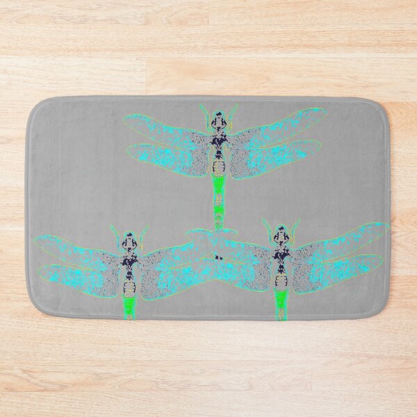 Item preview, BLUE-GREEN TRANSPARENT DRAGONFLIES GREY ART designed and sold by sharlesart.