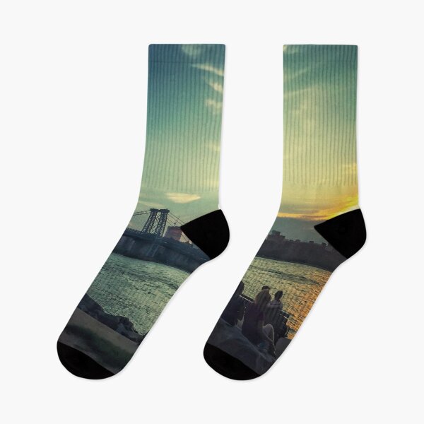 Item preview, Sunset Sky Manhattan Skyline Brooklyn NYC  designed and sold by eleonoraingrid.
