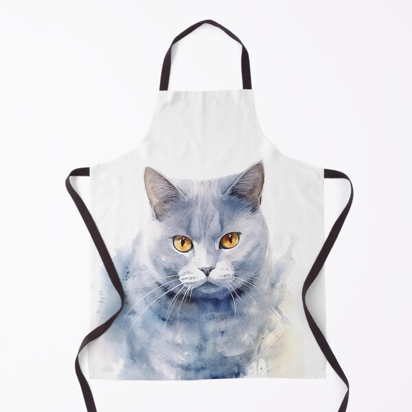 Item preview, Chartreux Cat watercolor painting designed and sold by iconiquehk.