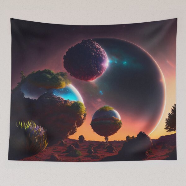 Item preview, Exoplanet Gliese 581E sureal, fictional, colorful. designed and sold by ArtCreator2023.