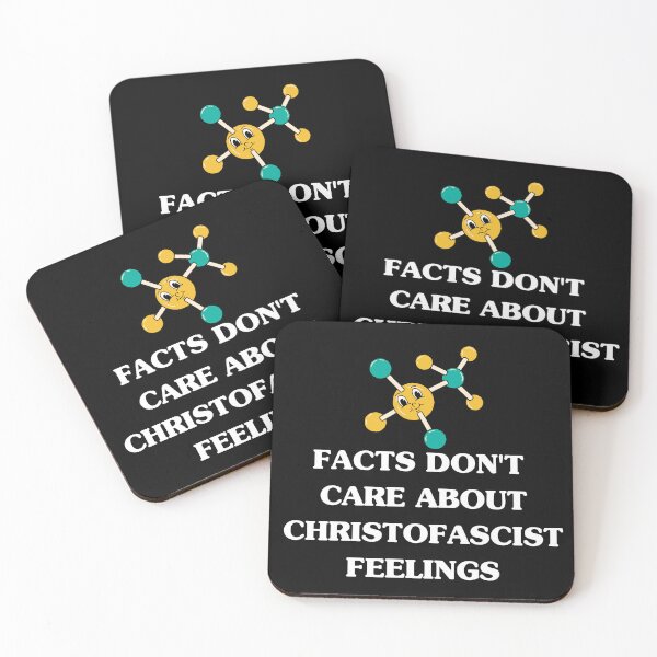 Item preview, "Facts Don't Care About Christofascist feelings" smirking atom designed and sold by Write-to-Rebel.