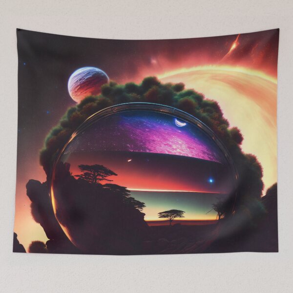 Item preview, Exoplanet Gliese 581F sureal, fictional, colorful. designed and sold by ArtCreator2023.