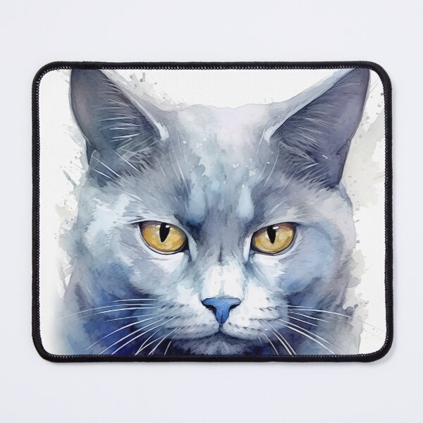 Item preview, Chartreux Cat watercolor painting 2 designed and sold by iconiquehk.
