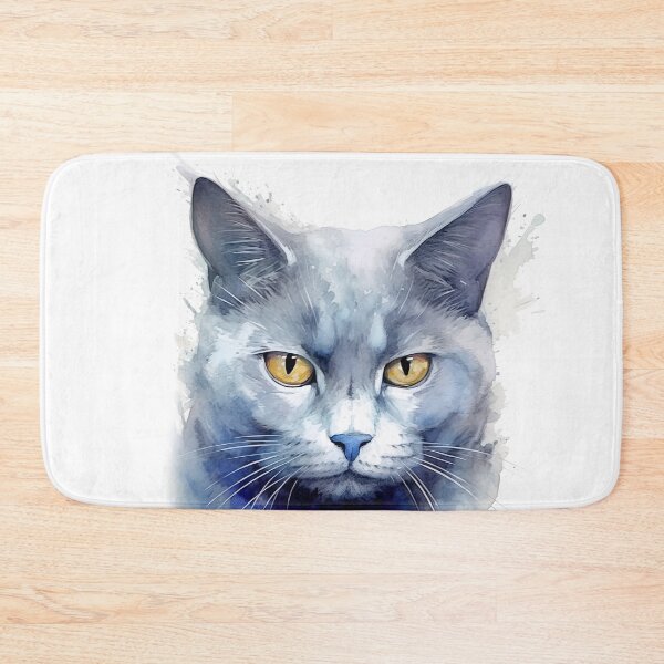 Item preview, Chartreux Cat watercolor painting 2 designed and sold by iconiquehk.