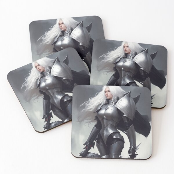 Item preview, heavily armored female knight with white designed and sold by dosedai.