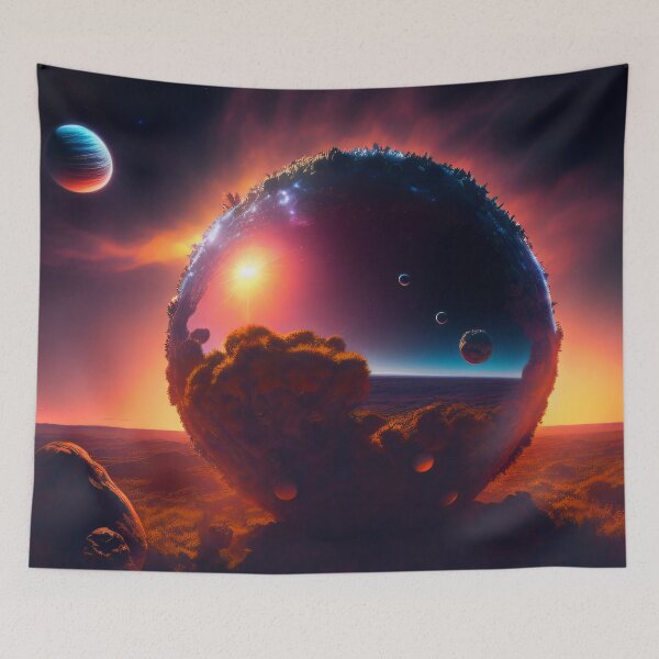 Item preview,  Exoplanet Gliese 581G sureal, fictional, colorful. designed and sold by ArtCreator2023.