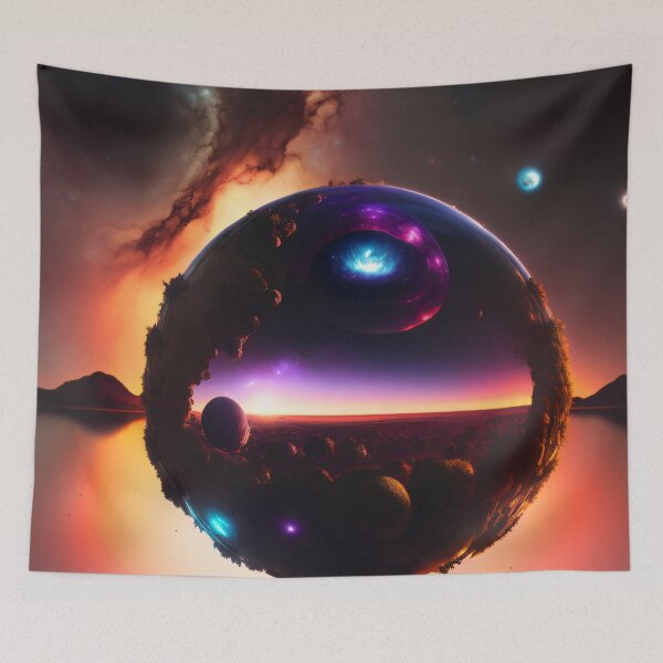 Item preview, Exoplanet Gliese 581J sureal, fictional, colorful. designed and sold by ArtCreator2023.
