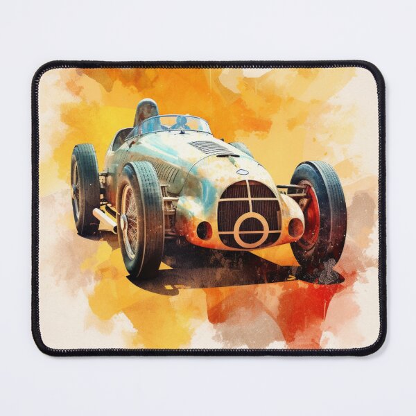 Item preview, Stirling Moss 1955 Vintage Mercedes W196 F1 Watercolour Painting Print designed and sold by PicTechNowArt.