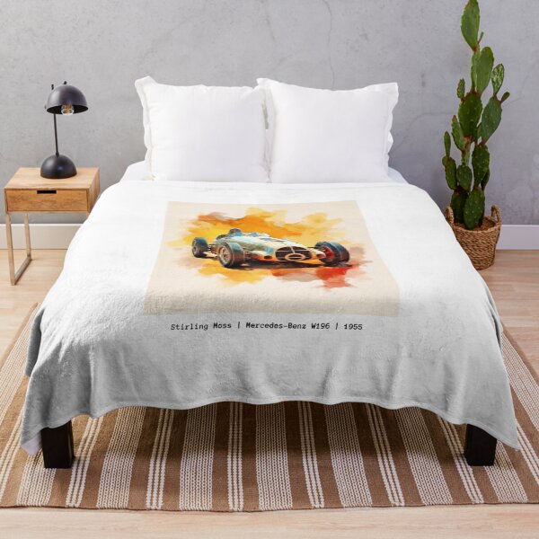 Item preview, Stirling Moss 1955 Vintage Mercedes W196 F1 Watercolour Painting Print designed and sold by PicTechNowArt.