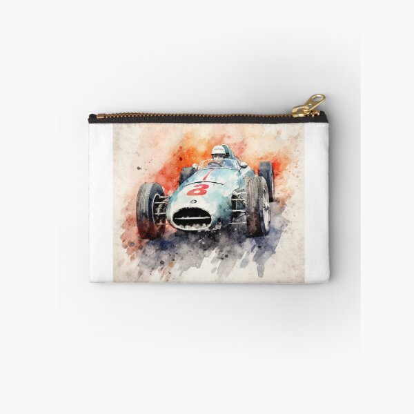 Item preview, Stirling Moss 1955 Vintage Mercedes W196 F1 Watercolour Painting Print   designed and sold by PicTechNowArt.