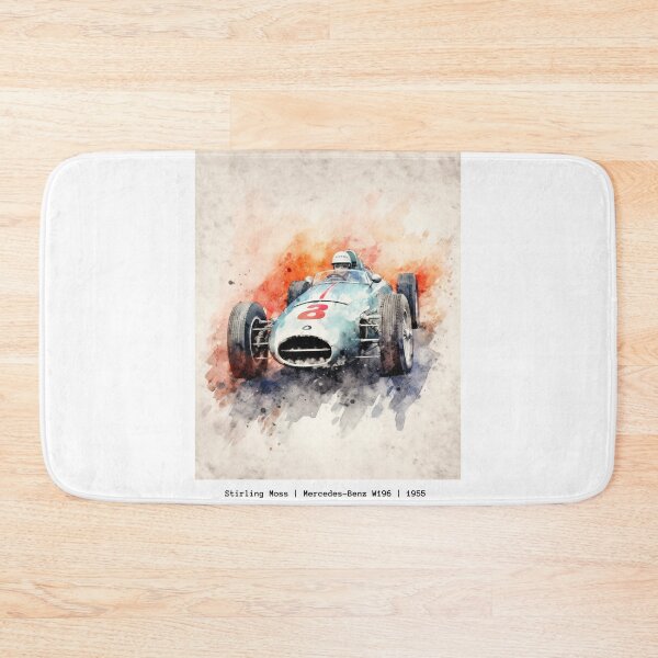 Item preview, Stirling Moss 1955 Vintage Mercedes W196 F1 Watercolour Painting Print   designed and sold by PicTechNowArt.