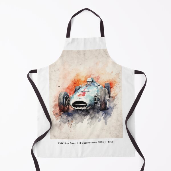 Item preview, Stirling Moss 1955 Vintage Mercedes W196 F1 Watercolour Painting Print designed and sold by PicTechNowArt.